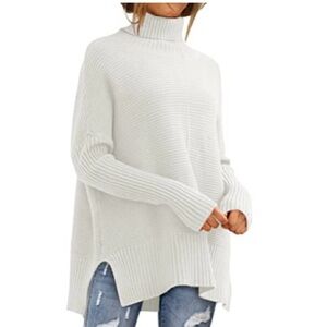 EFAN Womens White Turtleneck Sweater